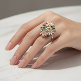 Thallo Rose-Gold-Plated Silver Ring