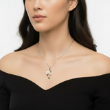 Florabelle Silver Necklace with Pearl