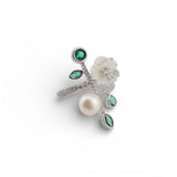 Florabelle Silver Ring with Pearl