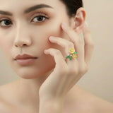 Florabelle Gold-Tone Silver Ring