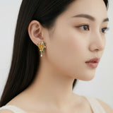 Florabelle Gold-Tone Silver Earrings