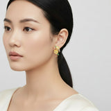 Florabelle Gold-Tone Silver Earrings