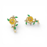 Florabelle Gold-Tone Silver Earrings