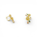 Florabelle Gold-Tone Silver Earrings