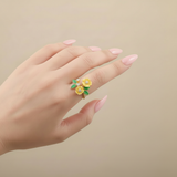 Florabelle Gold-Tone Silver Ring